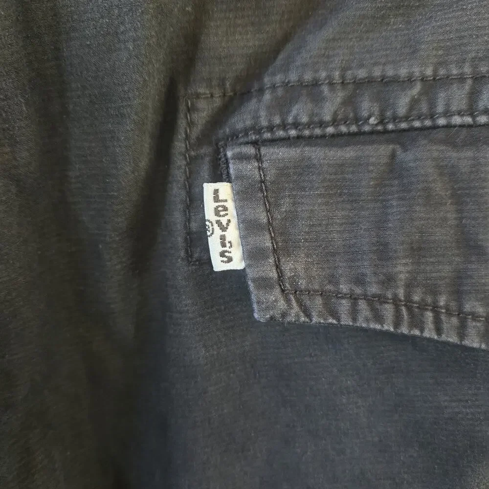 Levi Strauss &‎ Co Shorts Mens 30 Black Cargo Multi Pocket Workwear Cotton Faded
